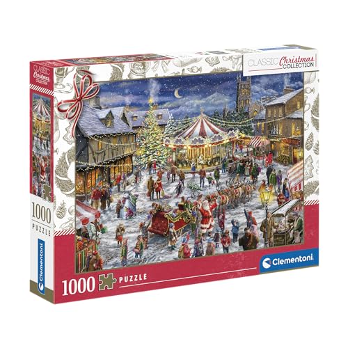 Clementoni The Christmas Fair Puzzle 1000 Teile Erwachsene - Puzzle Erwachsene in 70 x 50 cm - Puzzle Erwachsene anspruchsvoll von Clementoni 81505