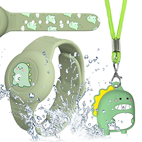 AirTag Kinder Armband & Halskette [IP53] Wasserdicht, 2er Versteckt Hülle für Apple Air Tag Ganzkörperschutz AirTags Silikon Halter Kleinkind AirTec