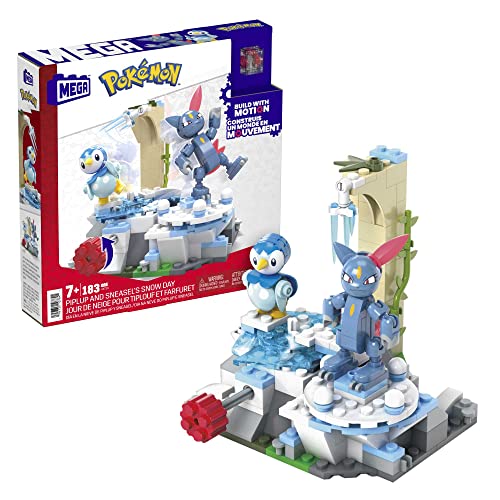 MEGA POKÉMON Adventure Builder - Plinfas und Sniebels Schneetag Bauset, 171-teilig, Winterlandschaft zum Zusammenbauen, ab 7 Jahren, HKT20