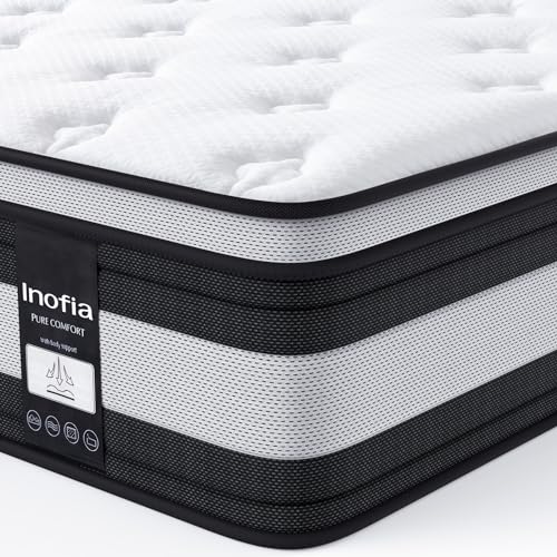 Inofia Matratze H3/H4 180×200 28cm 7-Zonen Federkernmatratze,KühlNest Taschenfederkernmatratze,Öko-Tex Zertifizierter Tonnentaschenfederkernmatratze-100 Nächte Probeschlafen