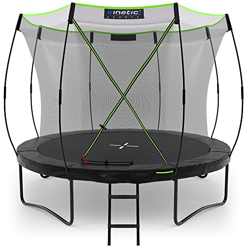 KINETIC SPORTS Trampolin Outdoor 305 cm 'Ultimate Pro' – TÜV Rheinland geprüft, Designed in Germany, Fiberglas Netzstangen, AirMAXX Technologie, Premium Gartentrampolin Kindertrampolin, Schwarz