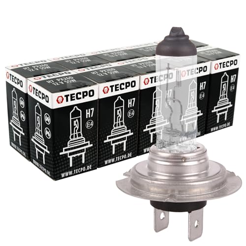 TECPO 10x H7 Halogen Lampe 12V 55W PX26d Autolampe Scheinwerfer Lampe Ersatzlampen Abblendlicht Fernlicht Nebellicht Glühbirne