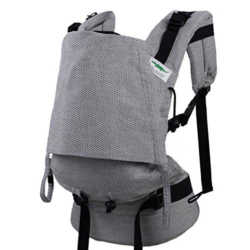 Buzzidil Babytrage Facette Monochrom - mitwachsende Bauchtrage, Rückentrage, Hüftsitz | XL | Tragesystem für Babys ab 8 Monaten - 4 Jahre | Fullbuckle Kindertrage mit Schließen ohne Binden