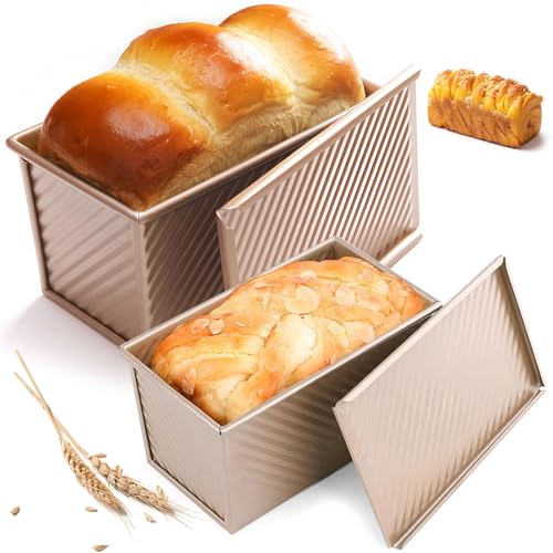 DUBUOZA Antihaft Brot Toastform mit Deckel 2 Stücke Toast Backform mit Deckel Backform Toastbrot mit Deckel Brotbackform mit Deckel Geeignet zum Backen von Brot, Gebäck und Kuchen
