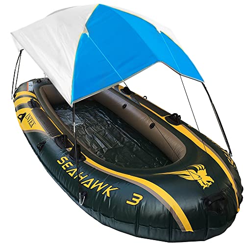 Floving aufblasbares Boot Markise aufblasbares Boot/Segelboot Sonnenschirm Abdeckung Markise Sonnenschirm Angeln Zelt (Hellblau)