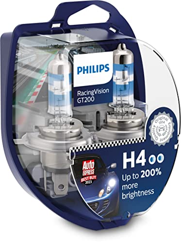 Philips RacingVision GT200 H4 Scheinwerferlampe +200%, Doppelset