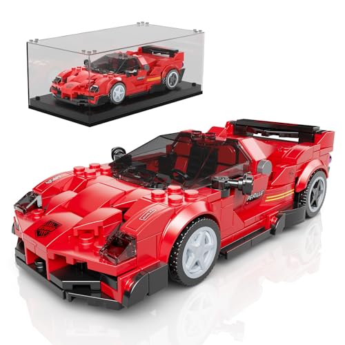 Mould King 27078 Technik Speed Champion Rennwagen Klemmbausteine F4T LM Konzeptfahrzeug Auto Bausteine Sportwagen Bauspielzeug mit Acryl Vitrine Modellautos zum Sammeln (424 Teile)