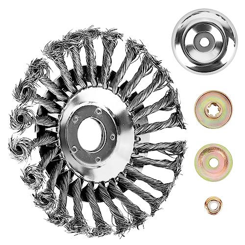 YHNDECO Unkrautbürste, 25,4mm Unkrautbürste Freischneider, Wildkrautbürste Unkrautbürste Freischneider Motorsense Drahtbürste Freischneider Rundbürste Stahlbürste Unkrauttrimmer