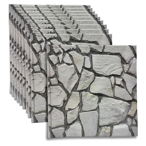 szgwtk stein 3d tapete selbstklebend,10Stück steinoptik selbstklebend PVC 30 x 30 cm Wall Panel für Wohnzimmer,Schlafzimmer,Küche,Wandverkleidung