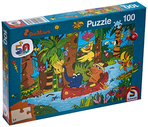 Schmidt Spiele 56313 Maus, Im Dschungel, 100 Teile Kinderpuzzle, Bunt