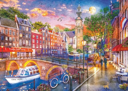 Ravensburger Puzzle 12000884 Sonnenuntergang Amsterdam - 1000 Teile Puzzle für Erwachsene ab 14 Jahren
