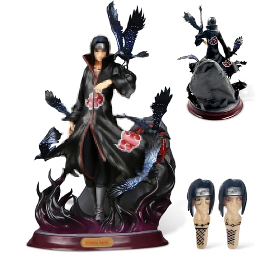 Uchiha Itachi Figur, 29cm Uchiha Itachi Anime Figur, Anime Naruto Raven Uchiwa Itachi Action Figure, Actionfigur Anime PVC 3D Statue, Für Desktop Dekoration Kinder Geburtstag Geschenk