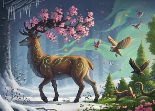 Ravensburger Puzzle 12000616 - Der Hirsch als Frühlingsbote - 1000 Teile Puzzle für Erwachsene und Kinder ab 14 Jahren,