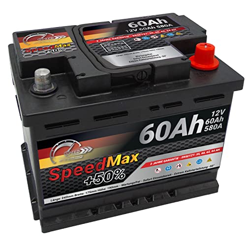 Autobatterie Speed Max (L260MAX) 60Ah 580A 12v ersetzt 55Ah 62Ah 65Ah