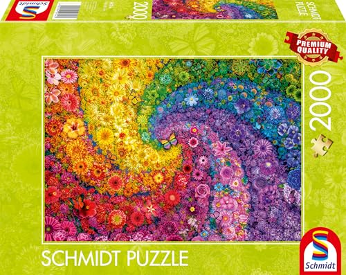 Schmidt Spiele 59744 Kunterbunter Blütenwirbel, 2000 Teile Puzzle