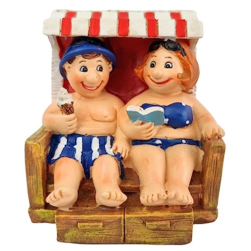 Dio Figur Strandkorbpärchen aus Polyresin, Dekofigur.