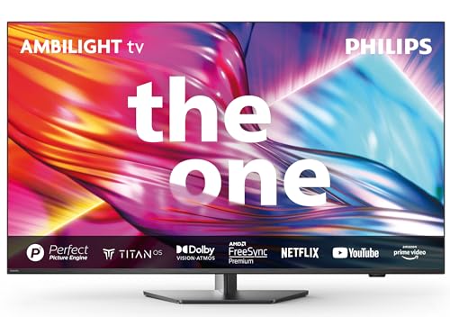 Philips Ambilight 65PUS8909 4K LED Smart TV - 65-Zoll Display mit Pixel-präziser Ultra HD Titan OS Plattform und Dolby Atmos-Klang. Funktioniert mit Alexa und Google Sprachassistent – Anthrazitgrau