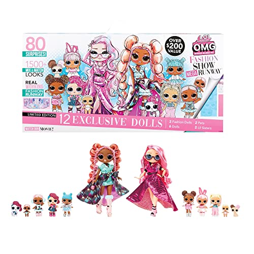 LOL Surprise Fashion Show Mega Runway - 4-in-1 Spielset mit 80 Überraschungen - 12 Puppen, Mode, Accessoires & Mehr - 1500+ Mix & Match Looks - Zum Sammeln - Für Kinder ab 4 Jahren