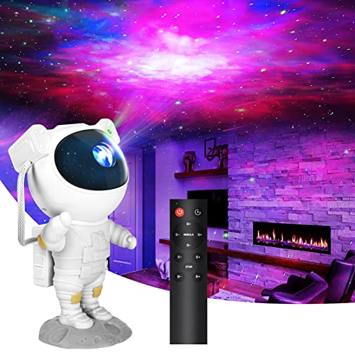 Nigecue Astronauten LED Sternenhimmel Projektor mit Fernbedienung, Sternenprojektor Nachtlicht Sterne Projektor mit Timer, LED Projektorlampe für Baby Kinder Schlafzimmer Heimkino Party Haus