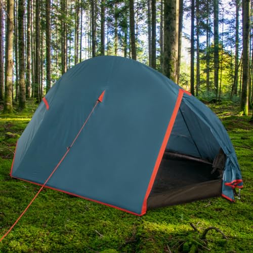 TREKKINGZELT 1 Person bis 2, Tunnelzelt Einstab Ultraleicht, schneller Aufbau, kleines Packmass, wasserdicht 3000 mm WS, Doppelwand Hiking Backpacking Outdoor Zelt