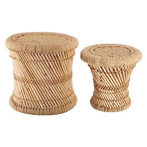 Atmosphera - Set aus 2 Beistelltischen aus Seil - Beige