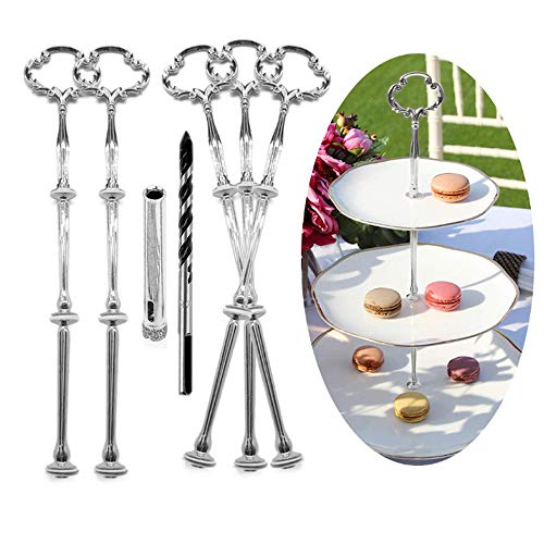 etageren stangen Set Silber Etagere bausatz Etagere etagen etageren stäbe Etagere bausatz Stange für Etagere metallstangen für Etagere metallstangen für Etagere (Blume, Silber, 5 Pack)