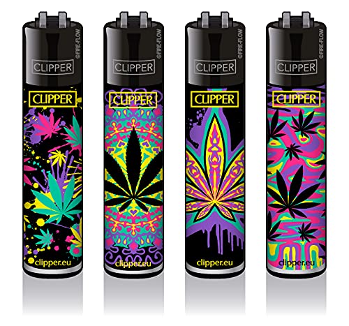 Clipper® Feuerzeuge - Neon Leaves #2-4er Set