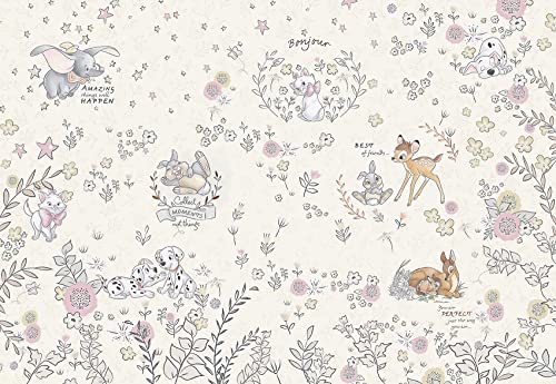Komar Disney Fototapete | BEST OF FRIENDS | 368 x 254 cm | Tapete, Wand Dekoration, Bambi, Dumbo, Marie, Baby, Kinderzimmer, Babyzimmer, Wandgestaltung | 8-4023