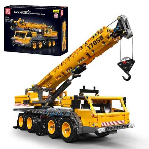 Mould King 17058 Technik LKW Kran Bausteine Modell, Statische Version Mechanischer Kran Bauset, Klemmbausteine LKW Kranwagen Bausatz als Spielzeug/Geschenk (997 Stücke)