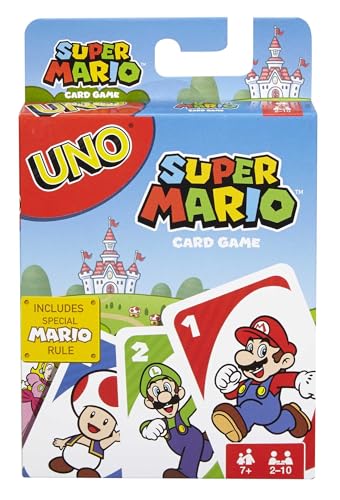 Mattel Games DRD00 - UNO Super Mario Kartenspiel, geeignet für 2 - 10 Spieler, Kartenspiele und Kinderspiele ab 7 Jahren