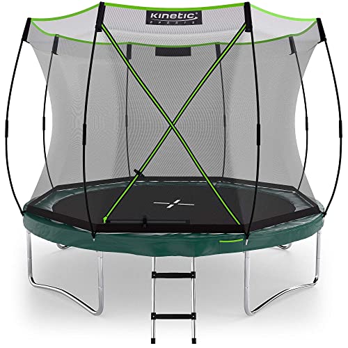 KINETIC SPORTS Trampolin Federlos-Design 'Bungee Safety Elite' Ø 244/305/366 cm - AirMAXX Sprungtuch-Technologie, Ultraleise, Outdoor Gartentrampolin für Kinder & Erwachsene