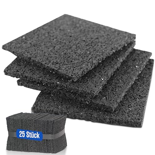 25 Stück Terrassenpads Gummiunterlage Bautenschutzmatte | 5 mm 200 x 200 mm | Größe auswählen