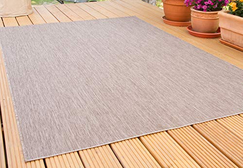 Steffensmeier In- und Outdoor Teppich Gotland | für Balkon, Terrasse und Küche | Strapazierfähig und wasserfest | in Braun, Größe: 200x250 cm