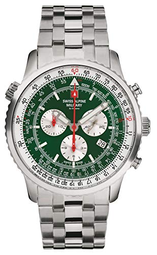 Swiss Alpine Military Herren Uhr Chronograph Analog Quarz 7078.9134SAM Edelstahl