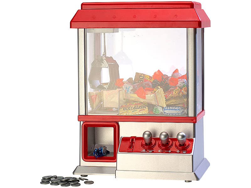 Playtastic Greifautomat: Batteriebetriebener Süßigkeitenautomat Candy Grabber (Süßigkeitenautomat mit Geldeinwurf, Kaugummi Automat, Kinder Geschenkideen)