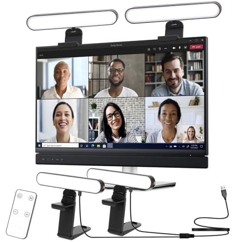 Videolicht LED,Webcam Licht,Streaming Licht mit 3000-6500K Farbtemperatur, 3 Lichtmodi mit Fernbedienung, Type-C - Ideal für Laptop, Computer, Tablet, Konferenzen, Videoaufnahmen (2)