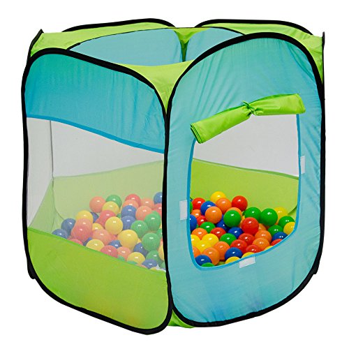 LittleTom Bällebad Kinderzelt für Drinnen & Draußen - 100x100x72 Bällebad Baby Spielecke Wohnzimmer Kinderspielplatz Indoor Spielplatz Zelt Deko Kinderzimmer Spielzeug Bällebad Indoor Spielgeräte
