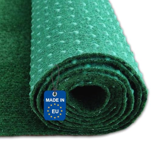 Kunstrasen 100x300 – Wetterfester Outdoor Teppich in Grün für Balkon, Terrasse & Garten | Robuster Filz Teppichboden als Rasen-Alternative