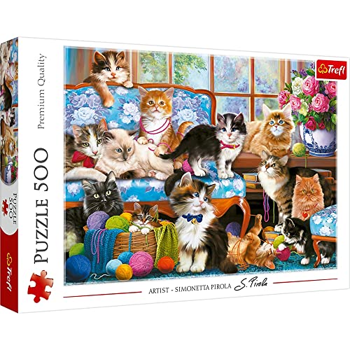 Puzzle 500 - Katzen Familie