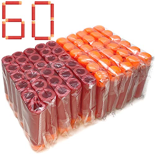 Airlab 60er Darts Pfeile für Nerf 9,5cm Zubehör, Refill Darts Foam Pfeile Munition Bullets,Rot