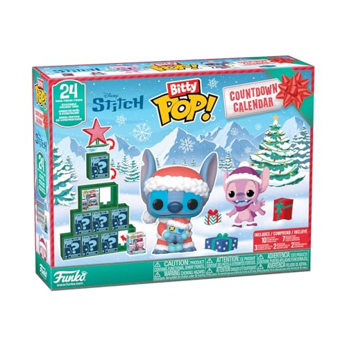 Funko Bitty Pop! Countdown Calendar: Stitch Holiday - Lilo and Stitch- Adventskalender - 24 Tage der Überraschung - Vinyl-Minifigur Zum Sammelns - Mystery Box - Geschenkidee