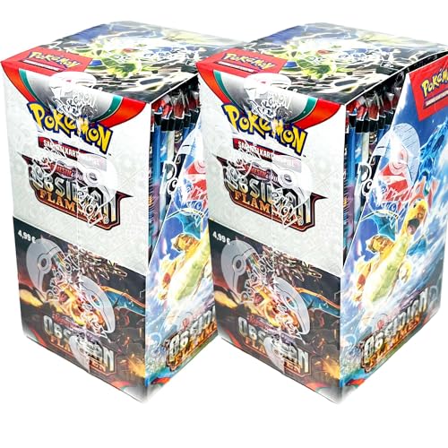 𝐏𝐨𝐤𝐞𝐦𝐨𝐧 Double Bundle Obsidianflammen Deutsche Version - 2 Displays mit je 18 Boosterpacks OVP