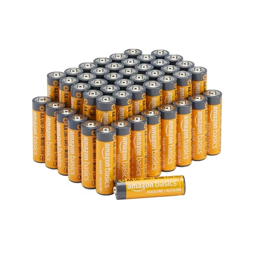 Amazon Basics AA-Alkali-Hochleistungsbatterien, 1,5 V, 10 Jahre lagerfähig, 48 Stück