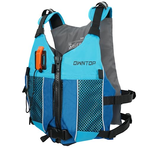 Owntop Schwimmweste Erwachsene Jugendliche mit Trinkrucksack, Pfeife, Mesh Taschen| Verstellbare Schwimmhilfe| Leichte Schwimmjacke Unisex für SUP, Kajakfahren, Angeln, alle Wassersportarten