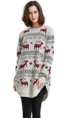 Rentier Schneeflocken Weihnachten Pullover für Frauen Pullover