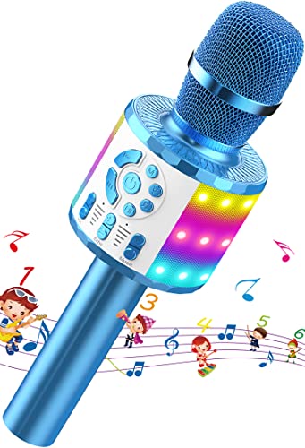 MicQutr Bluetooth Mikrofon Karaoke, Drahtloses LED Karaoke Mikrofon mit Lautsprecher Tonaufnahme für Party Podcast Familie, Kompatibel mit Android IOS PC - Geschenke für Erwachsene und Kinder