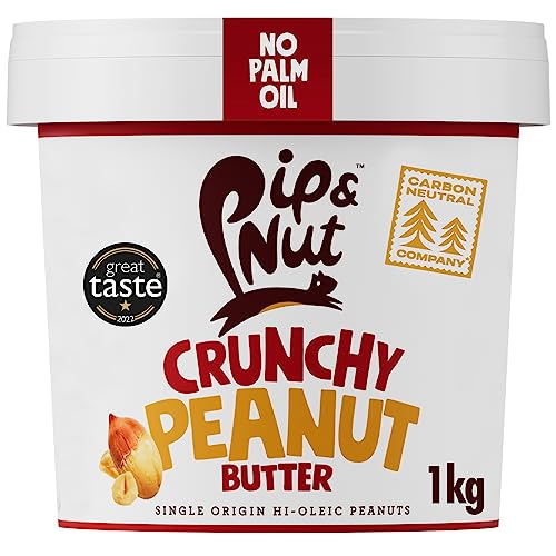 Pip & Nut - Knusprige Erdnussbutter (1kg) | Kein Palmöl, ohne Zuckerzusatz, ein natürliches Produkt, vegan und Einzelner Ursprung Hi-Oleic Erdnüsse