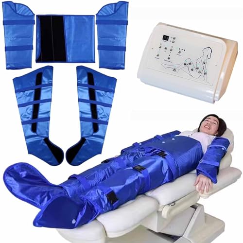 ZenSeFarin Lymphdrainage Gerät Ganzkörpermassagekostüm mit 3 Massageintensitätsstufen, Infrarotwärme und Luftdruckmassage verbessert die Durchblutung Muskelerholung,Blue