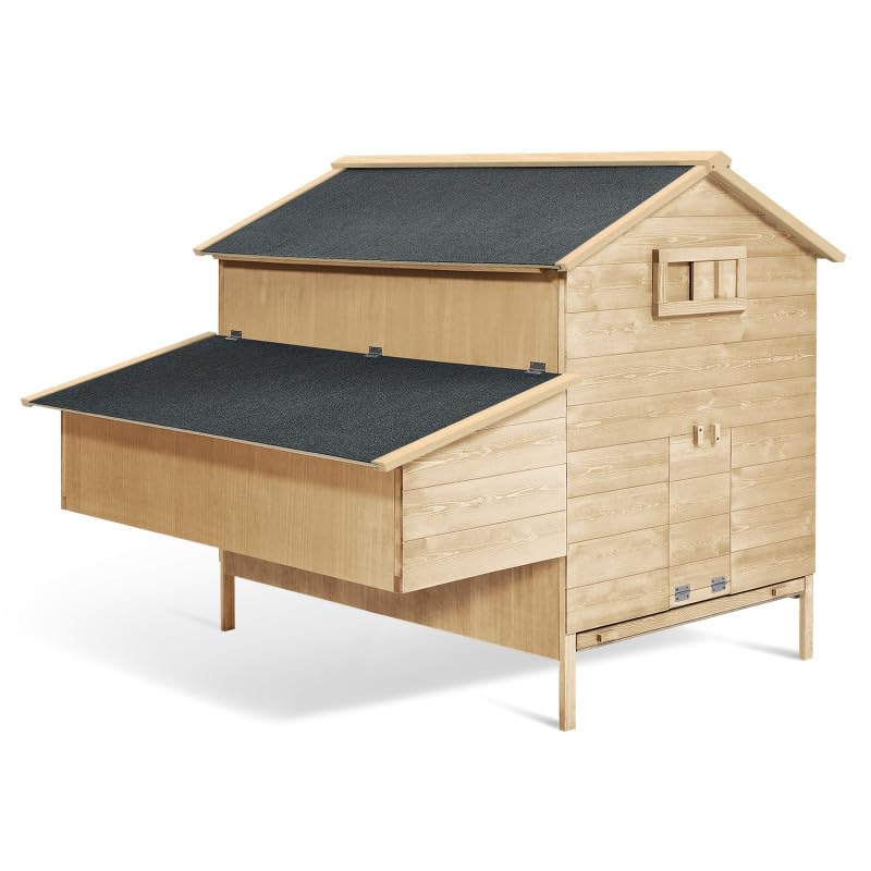IDMarket Hühnerstall Hütte XXL für Hühner mit Legenest aus Holz