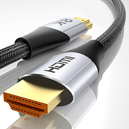 Techrum 8K HDMI 2.1 Kabel 3Meter, Ultra High Speed HDMI Kabel für 8K@60Hz, 4K@120Hz, HDR 4:4:4, 48Gbps, eARC, Dolby Vision, HDMI 2.1 2.0a/b, 3D, ARC kompatibel mit PS5, PS4 Pro, Xbox, Blu Ray Player